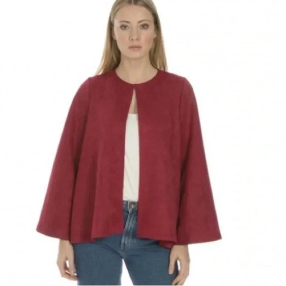 JAYLEY Red Luxury Faux Suede Jacket New One Size - Picture 1 of 9
